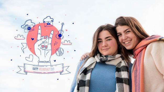 Friends Celebrating Friendship Day Psd