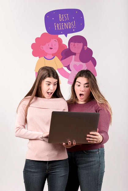 Friends Excited About Friendship Day Psd