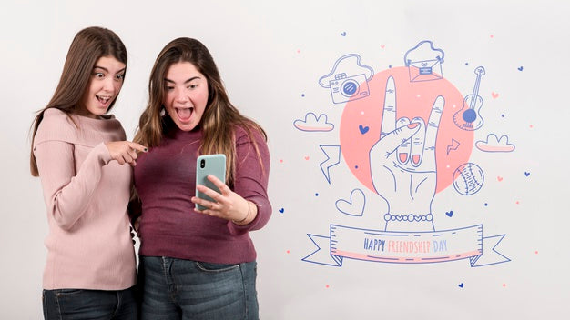 Friends Excited For Friendship Day Psd