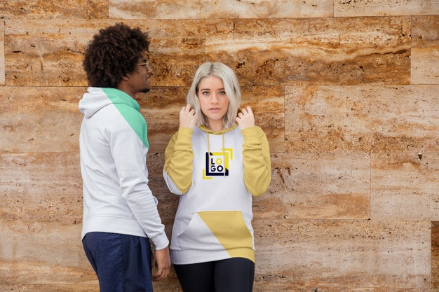 Friends Outdoor Wearing Hoodies Psd