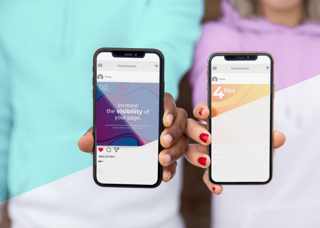 Friends With Hoddies Showing Mobiles Psd