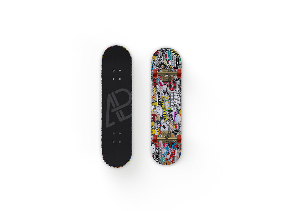Front And Back Customizable Skateboard Mockup
