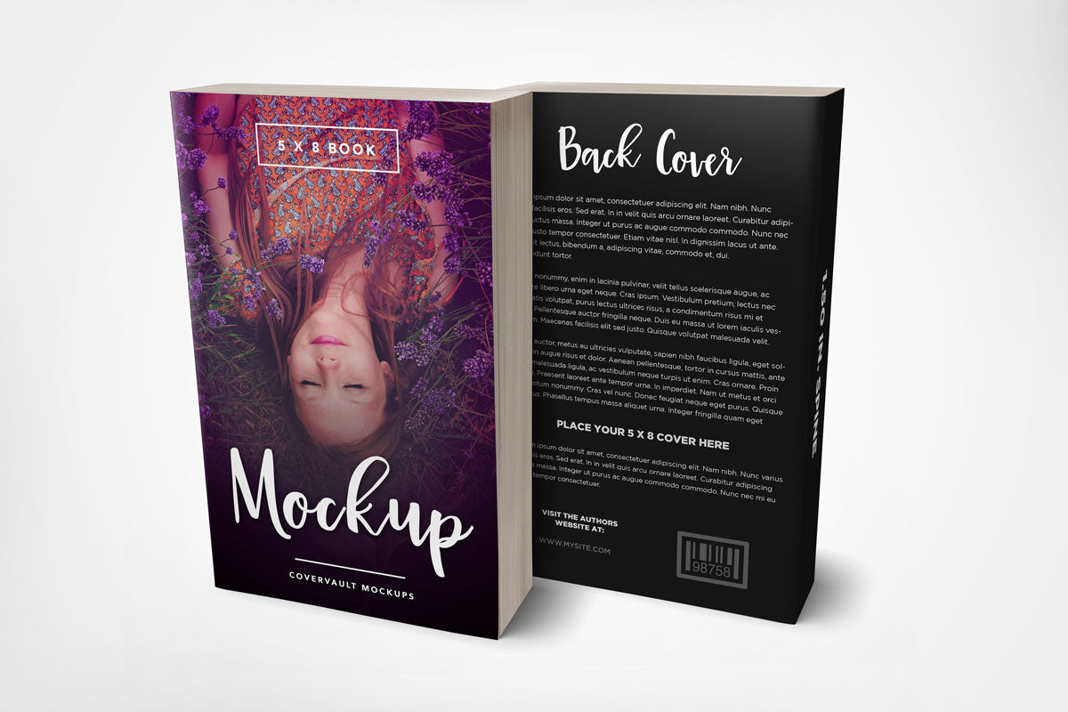 Front & Back 5 X 8 Paperback Book Mockup