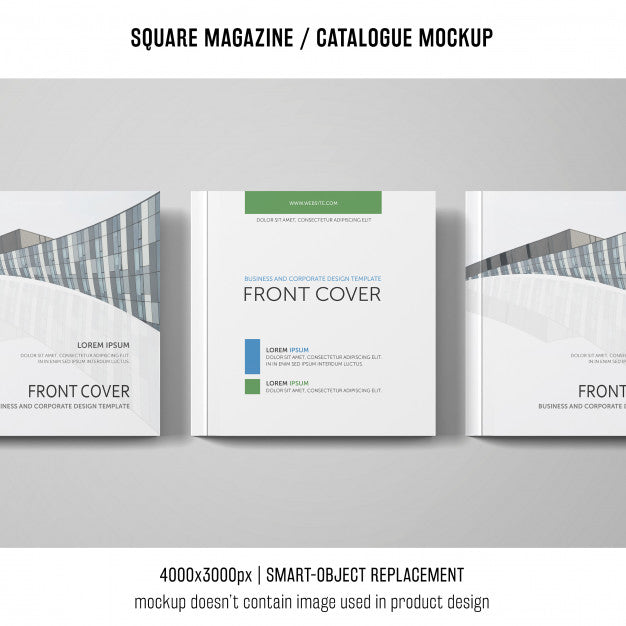 Front Cover Square Magazine Or Catalogue Mockup Psd