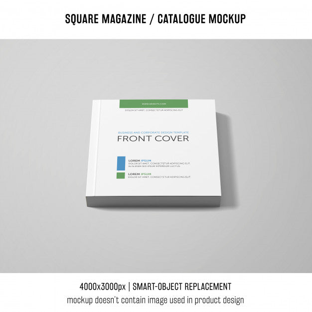 Front Cover Square Magazine Or Catalogue Mockup Psd