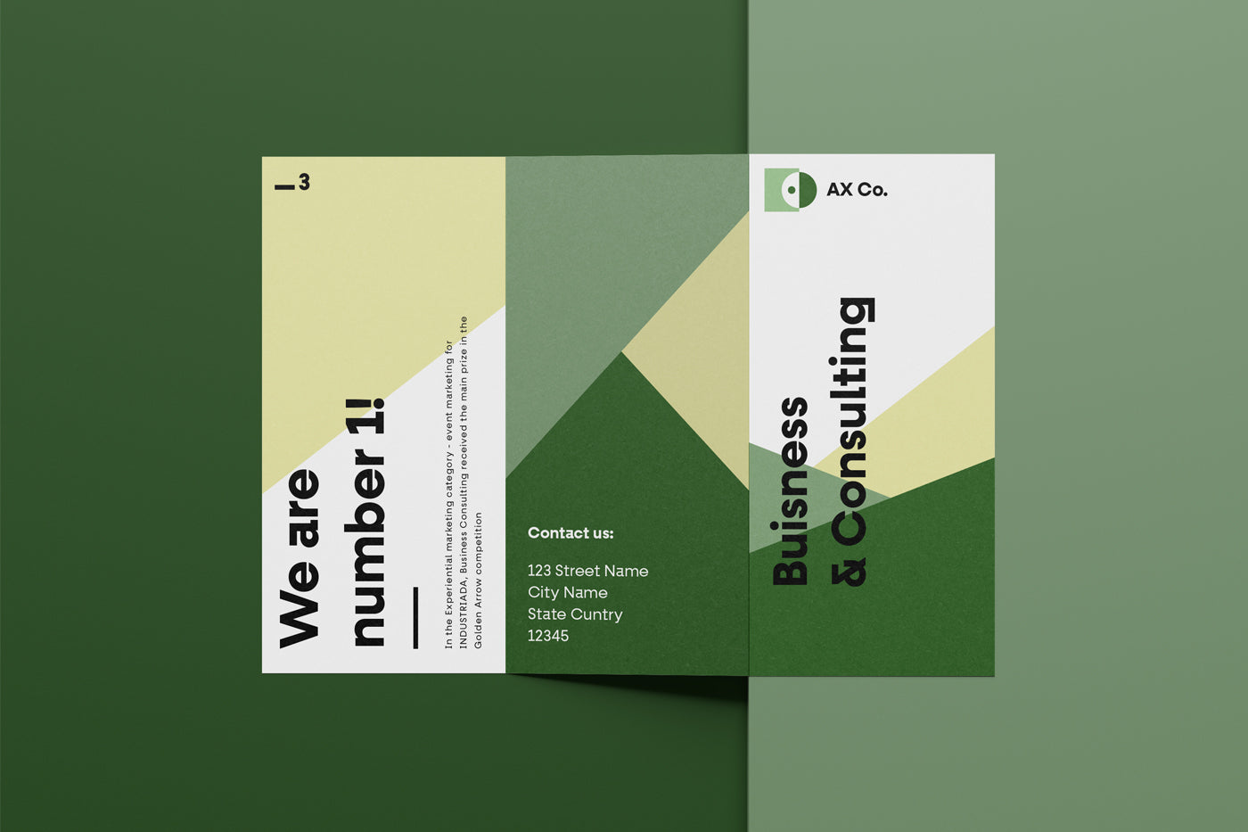 Front Trifold Brochure Mockup