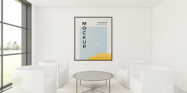 Front View Arrangement For Home Interior With Frame Mock-Up Psd