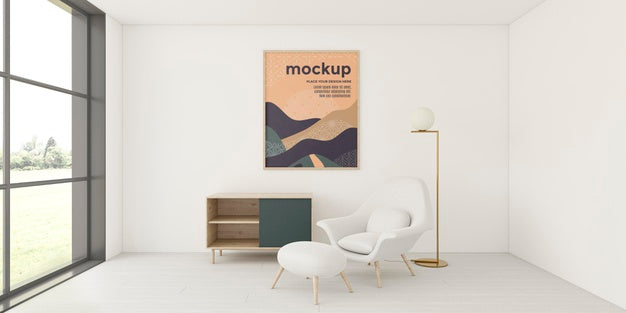 Front View Assortment For Home Interior With Frame Mock-Up Psd