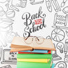 Front View Back To School With Open Book Psd