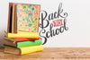 Front View Back To School With Pile Of Books Psd