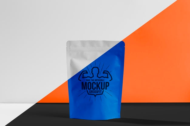 Front View Bag Of Protein Powder Mock-Up Psd