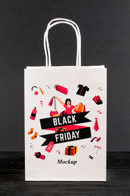 Front View Black Friday Bag Mock-Up Psd