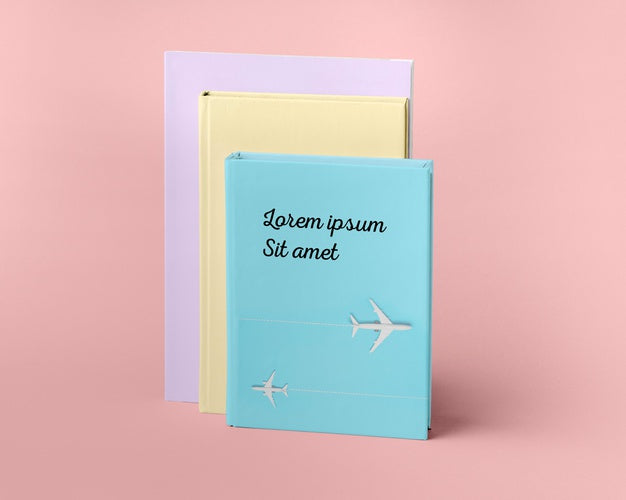 Front View Book Cover Mock-Up Assortment Psd