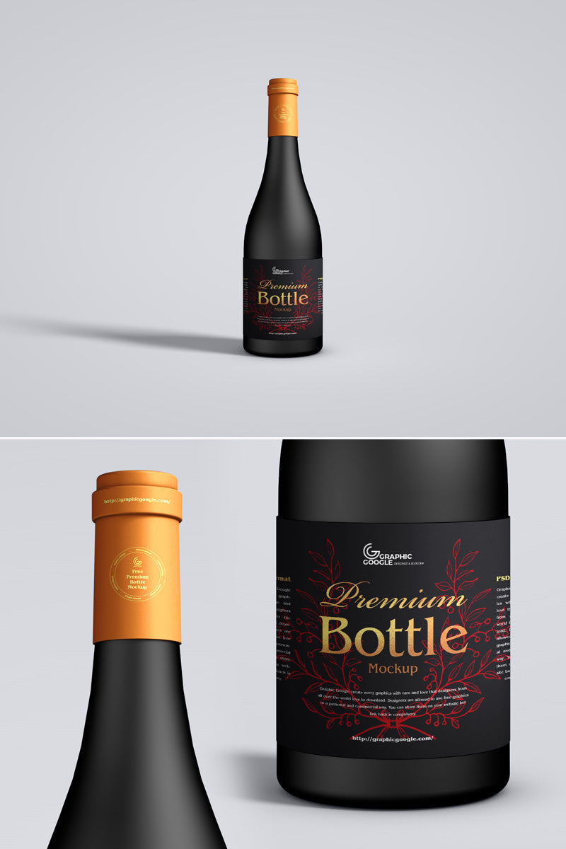 Front View Bottle Mockup