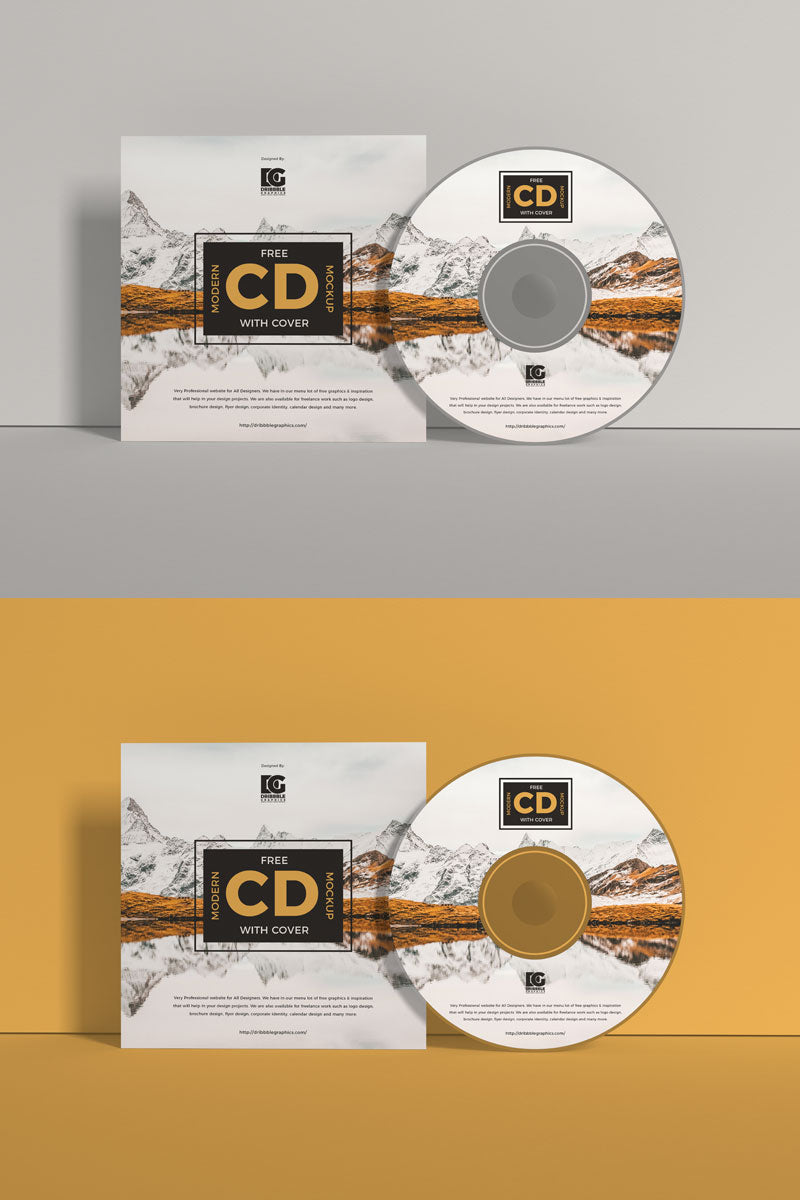 Front View Branding Cd Mockup With Cover