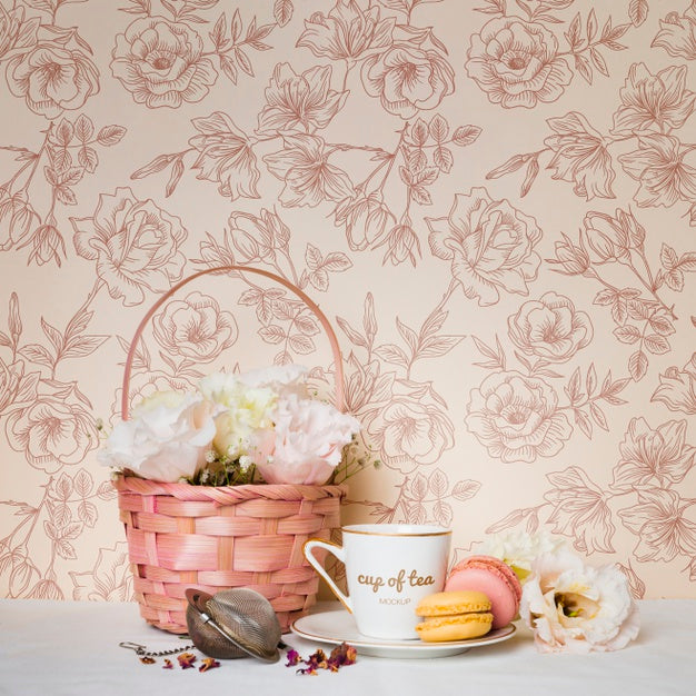 Front View Cute Arrangement With Copy Space Psd