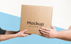 Front View Delivery Man Handing A Box To A Client Psd