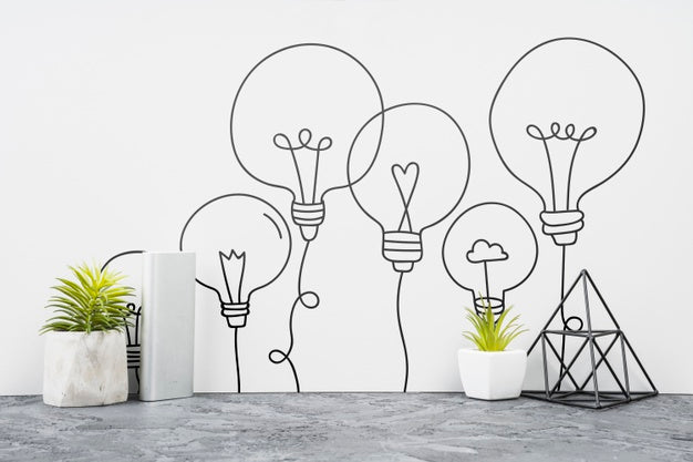 Front View Desk Concept With White Background Psd