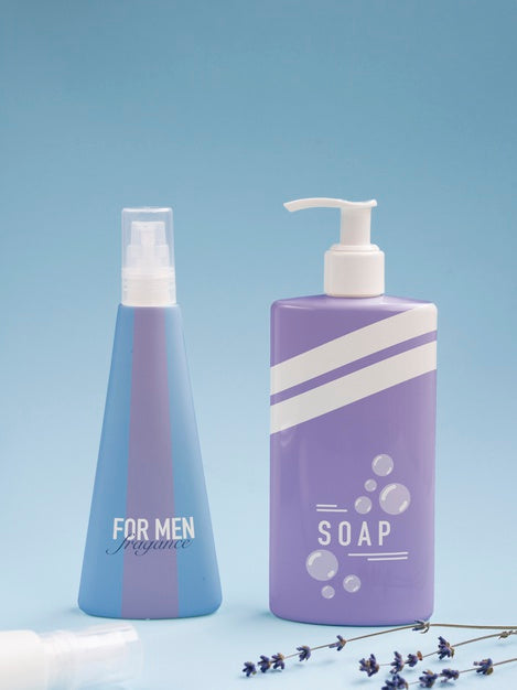 Front View Different Bottles Mock-Up Psd