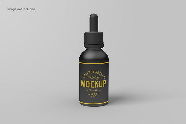 Front View Dropper Bottle Mockup Psd