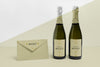 Front View Envelope And Champagne Bottles Mock-Up Psd