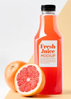 Front View Glass Juice Bottle With Grapefruit Psd