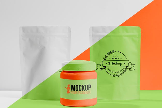 Front View Green Protein Pills And Powder Psd