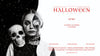 Front View Halloween Make-Up Woman With Skull Looking In Camera Psd