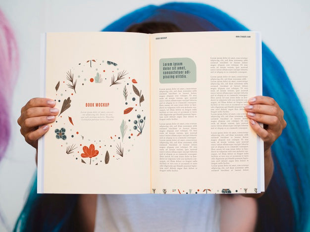 Front View Hands Showing A Magazine Mock Up Psd