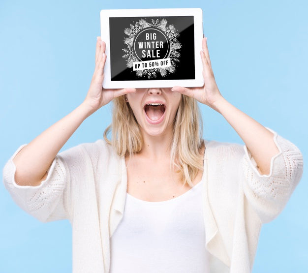 Front View Happy Girl With Mock-Up Psd