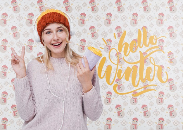 Front View Happy Young Girl Smiling Psd