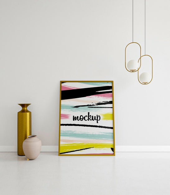 Front View Home Assortment With Frame Mock-Up Psd