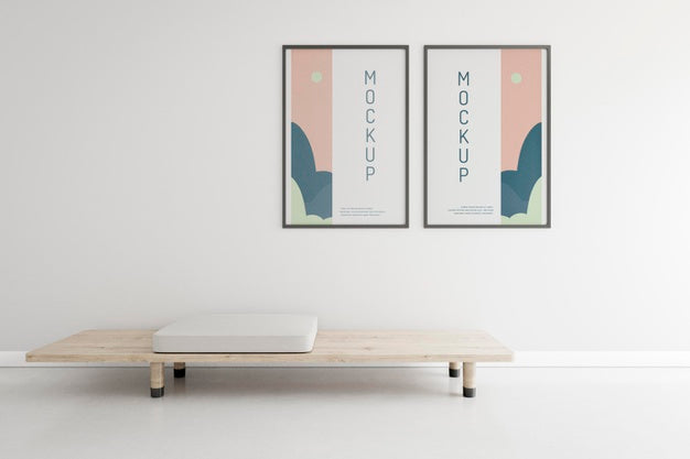 Front View Home Composition With Frame Mock-Up Psd