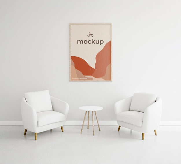 Front View Indoors Assortment With Frame Mock-Up Psd