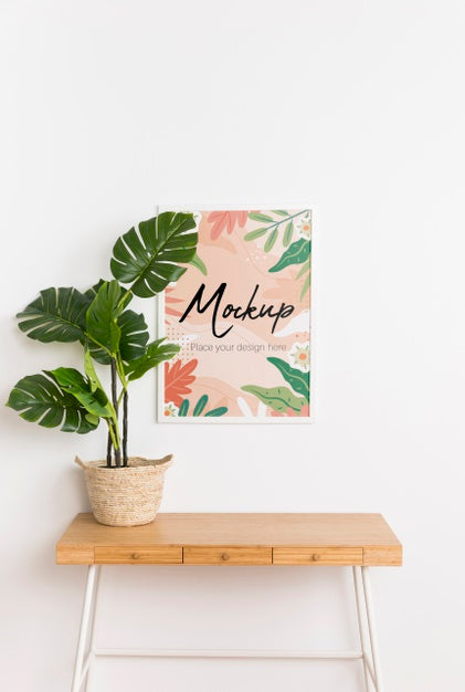 Front View Inside Arrangement With Mock-Up Frame Psd