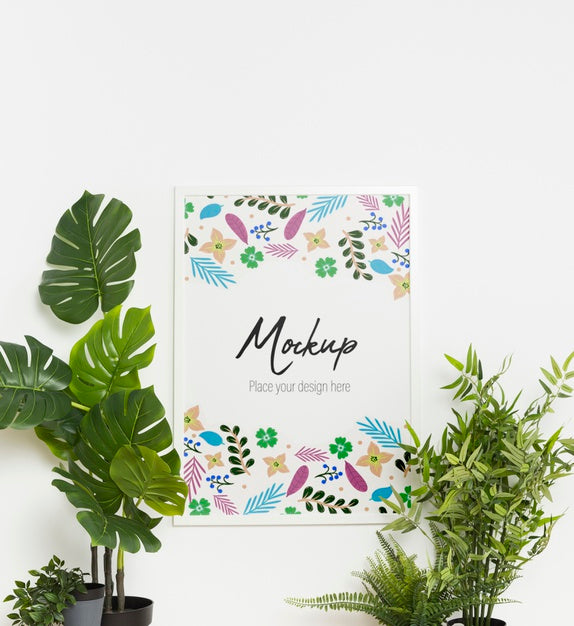 Front View Inside Composition With Mock-Up Frame Psd