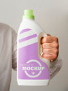 Front View Man Holding A Cleaning Bottle Psd