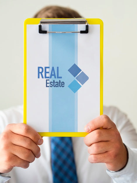 Front View Man Holding A Clipboard Mock-Up Psd