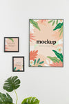 Front View Mock-Up Frame On White Wall Psd