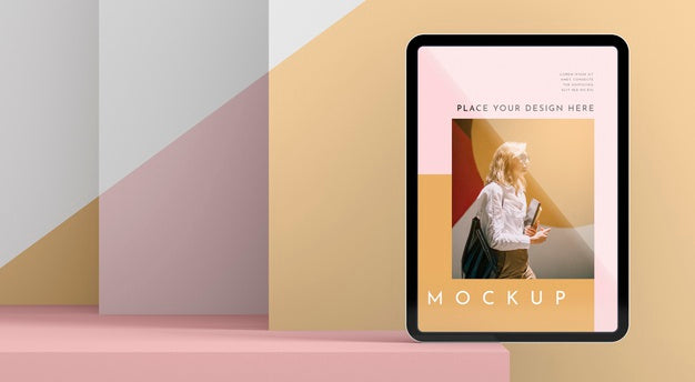 Front View Modern Tablet Mock-Up Psd