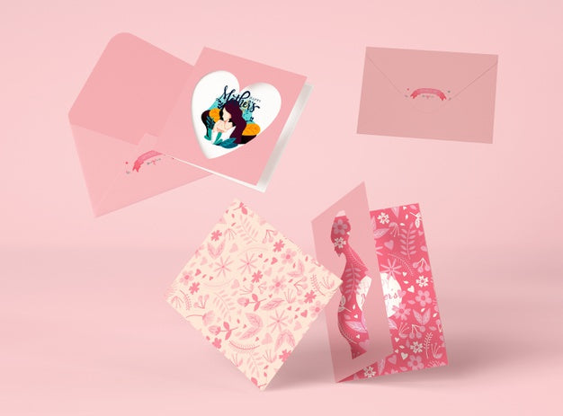 Front View Mother'S Day Arrangement With Cards Scene Creator Psd