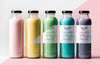 Front View Of Assortment Of Transparent Juice Bottles With Cap Psd