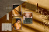 Front View Of Autumn Moodboard Mock-Up Psd