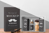Front View Of Barbershop Items Set Psd