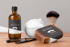 Front View Of Barbershop Products With Brush And Soap Psd