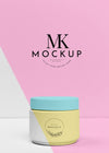 Front View Of Beauty Cream Can Mock-Up Psd