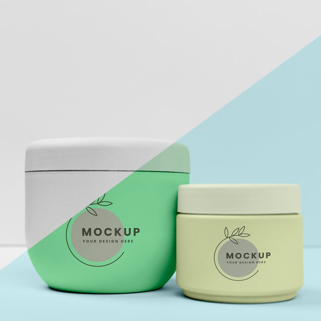 Front View Of Beauty Creams Bottles Mock-Up Psd