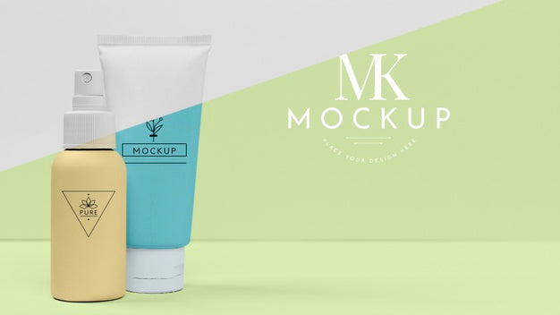 Front View Of Beauty Products Mock-Up Psd