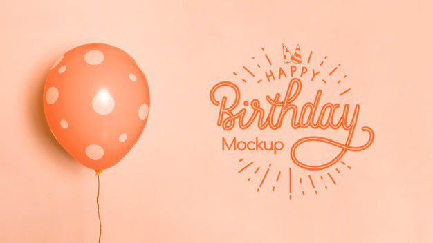 Front View Of Birthday Mock-Up Balloons Psd