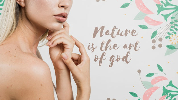 Front View Of Blonde Woman With Hands At Chin Psd